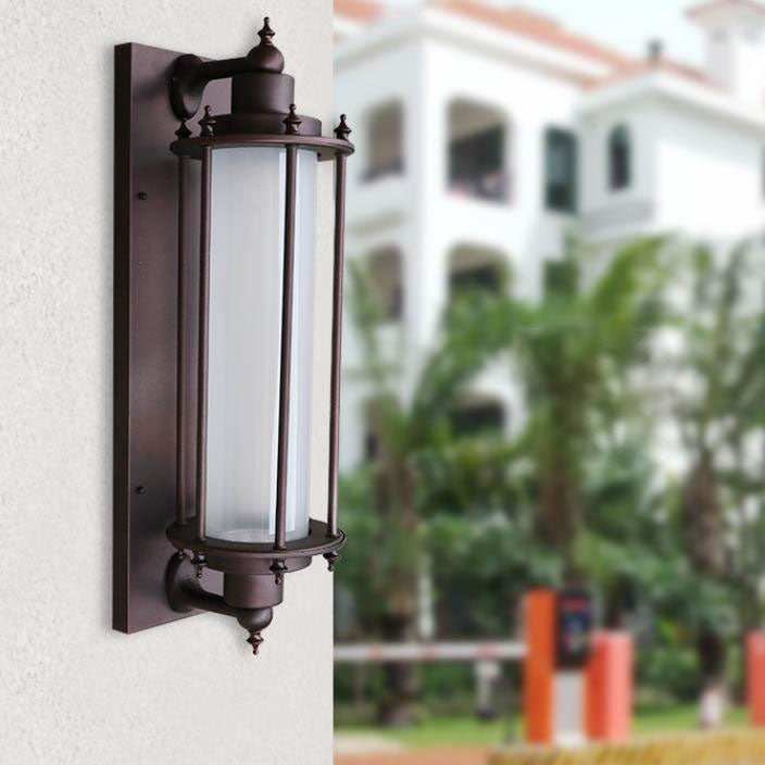 Cylinder Iron Glass Garden Outdoor Light