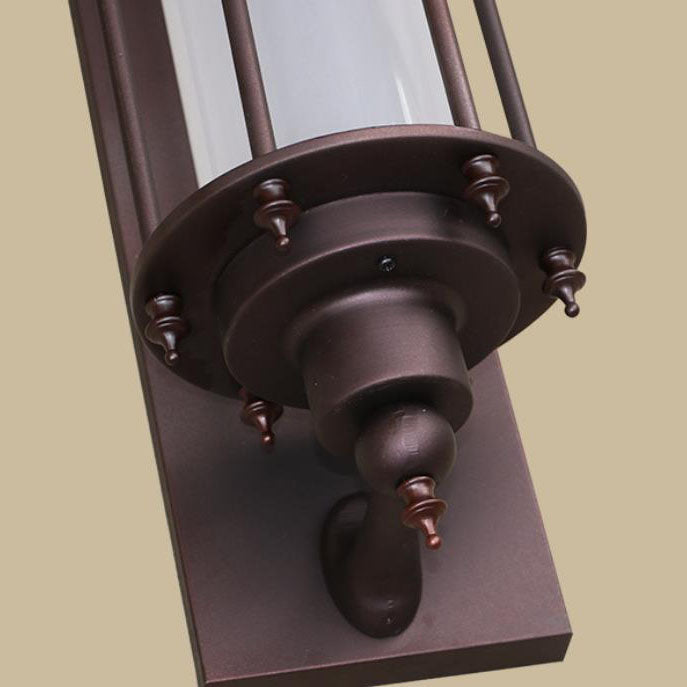 Cylinder Iron Glass Garden Outdoor Light
