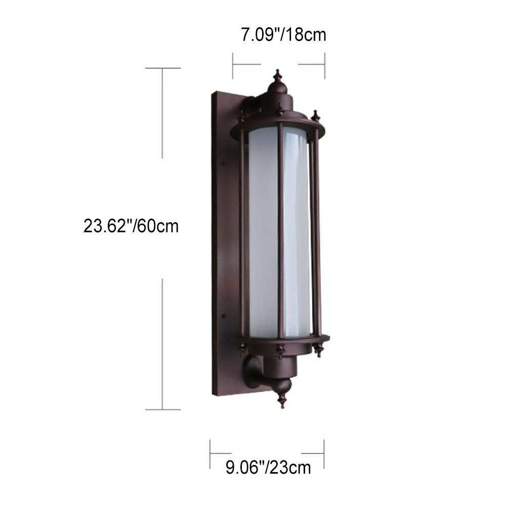Cylinder Iron Glass Garden Outdoor Light