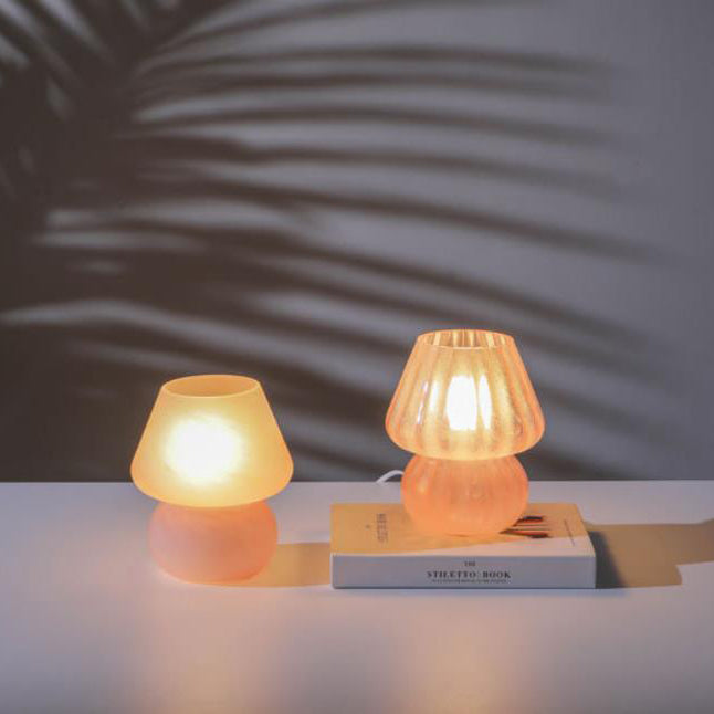 Glass Mushroom Bedroom Table Lamp