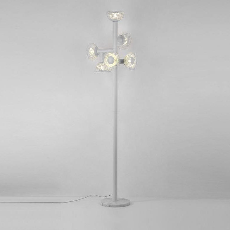 Eclectic Iron Mesh Geometric 6-Light Floor Lamp