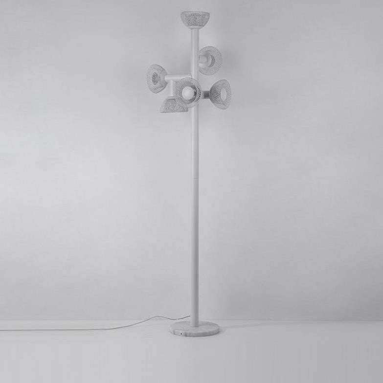 Eclectic Iron Mesh Geometric 6-Light Floor Lamp