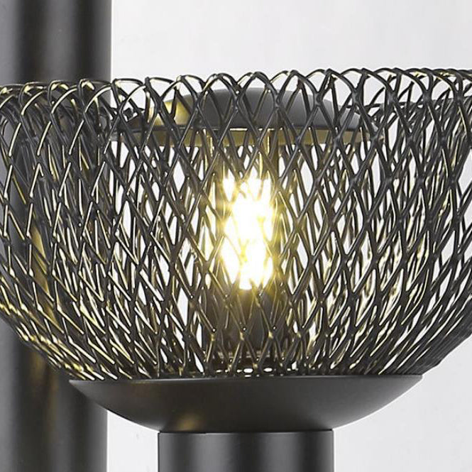 Eclectic Iron Mesh Geometric 3-Light Table Lamp