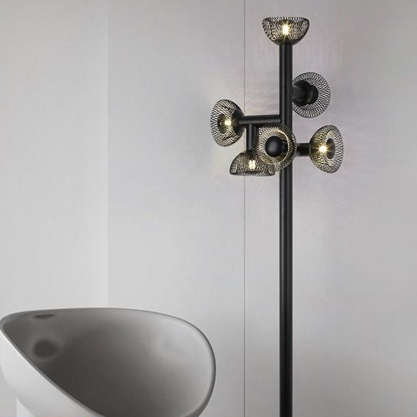 Eclectic Iron Mesh Geometric 6-Light Floor Lamp