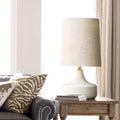 Fabric Round Ceramic Jar Table Lamp