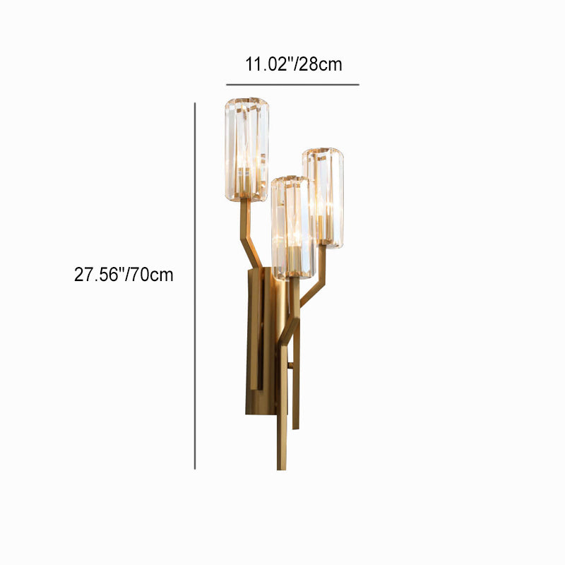 Cylinder Hardware Crystal Living 3-Light Wall Lamp