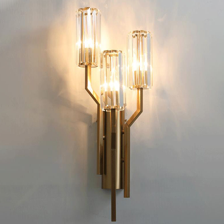 Cylinder Hardware Crystal Living 3-Light Wall Lamp