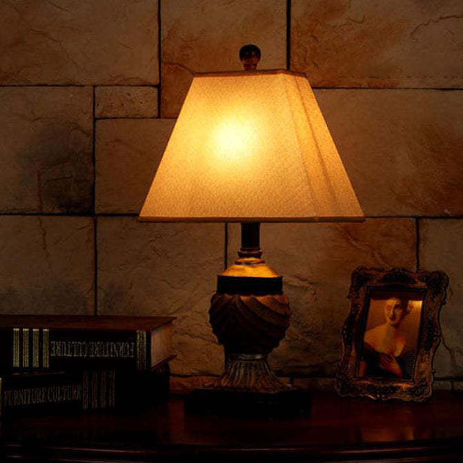Orb Stripe Carved Resin Table Lamp