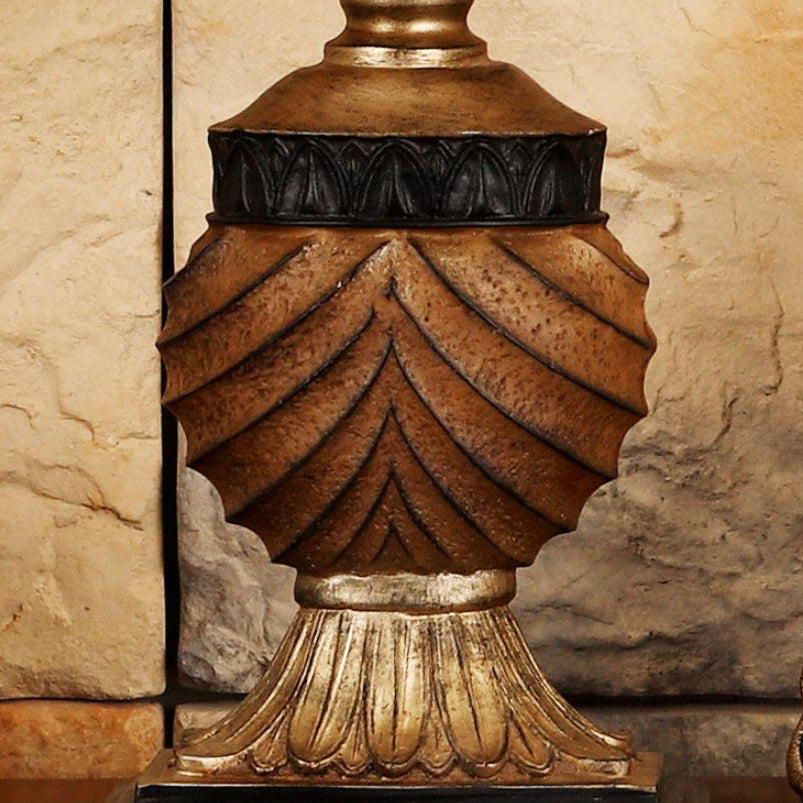 Orb Stripe Carved Resin Table Lamp