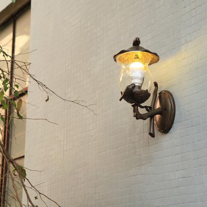 Gourd Bird Aluminum Glass Outdoor Light