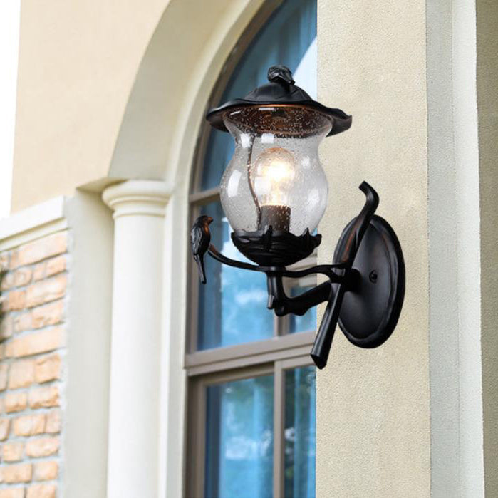 Gourd Bird Aluminum Glass Outdoor Light