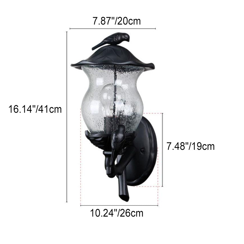 Gourd Bird Aluminum Glass Outdoor Light
