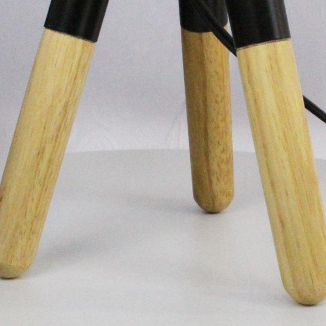 Faux Rattan Ball Wood Table Lamp