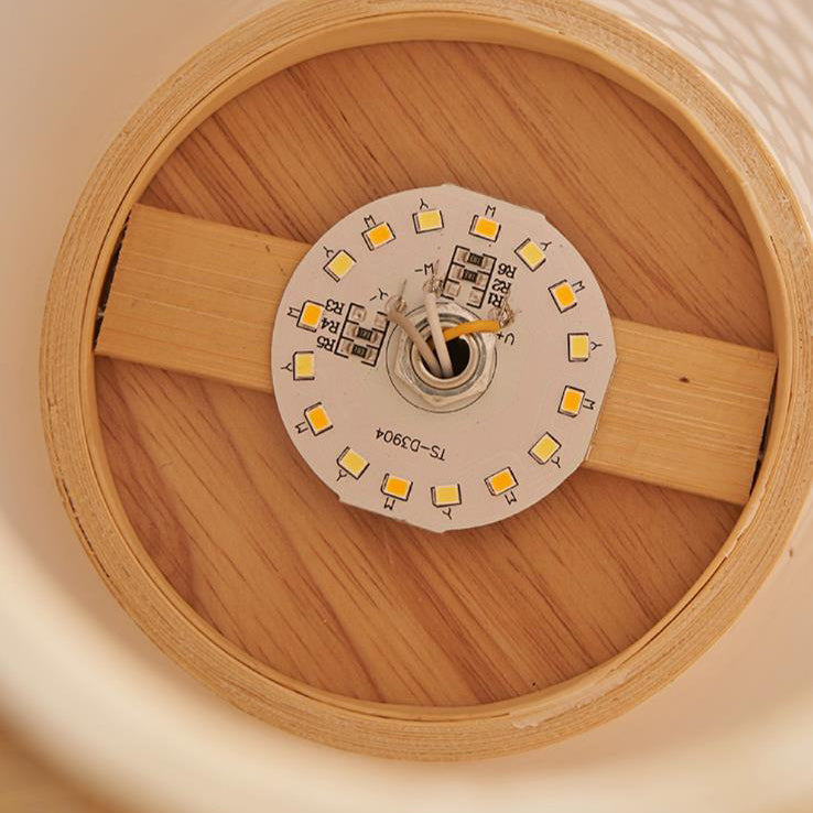 Bamboo Weaving Handheld Cylinder Table Lamp