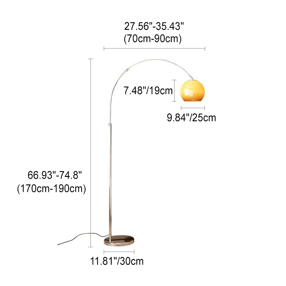 Contemporary Scandinavian Glass Round Floor Lamp