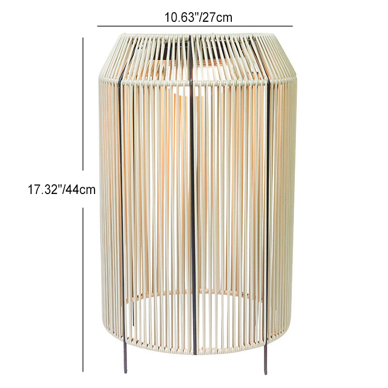 Cylindrical PE Rattan Patio Outdoor Light