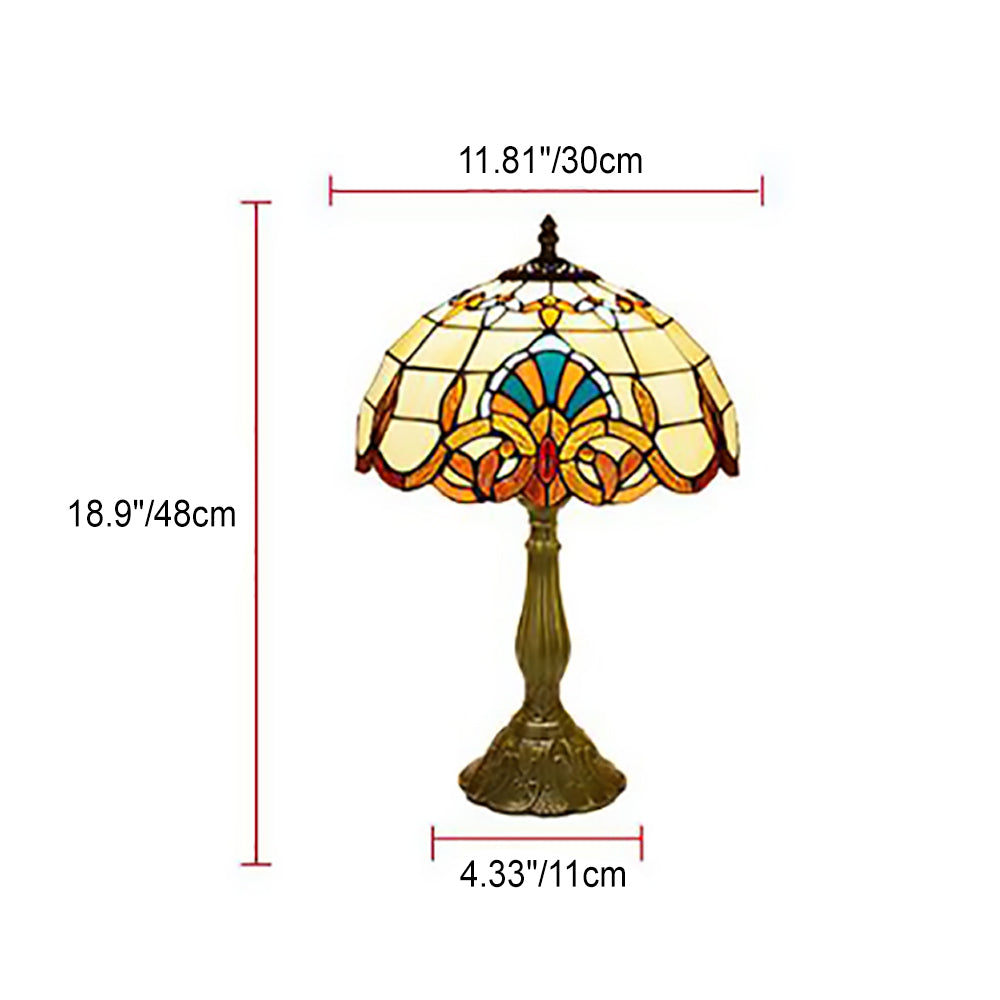 Umbrella Alloy Stained Glass Table Lamp