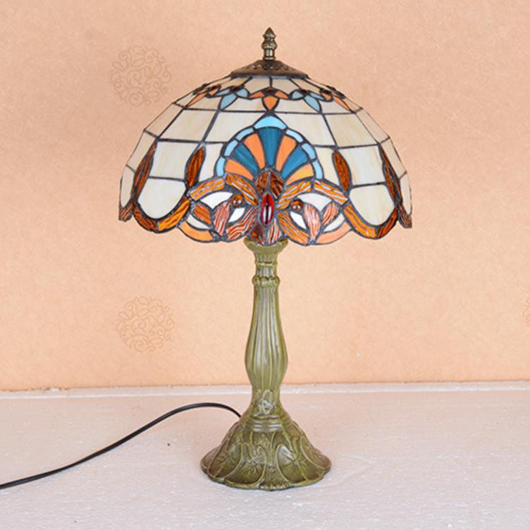Umbrella Alloy Stained Glass Table Lamp