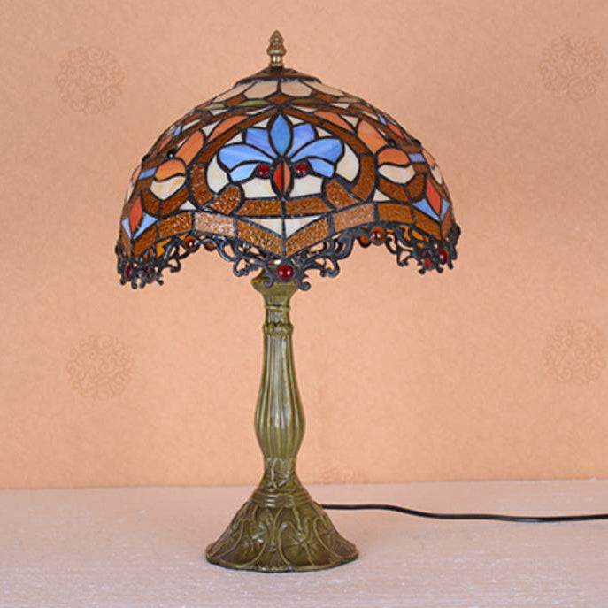 Umbrella Alloy Stained Glass Table Lamp