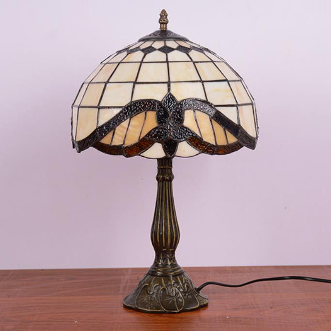 Umbrella Alloy Stained Glass Table Lamp