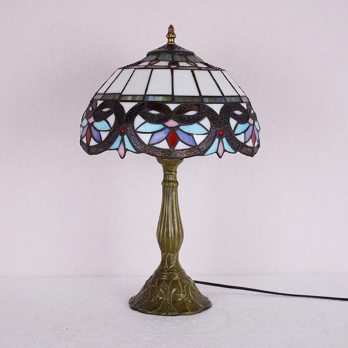 Umbrella Alloy Stained Glass Table Lamp