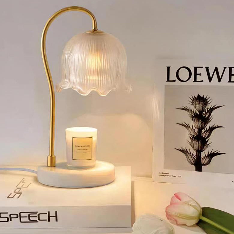 Bell Orchid Glass Marble Table Lamp