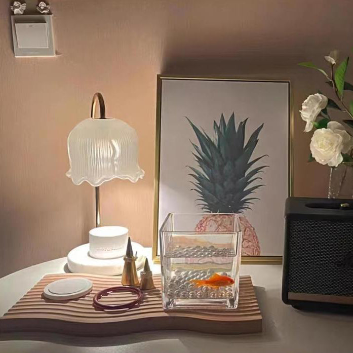 Bell Orchid Glass Marble Table Lamp