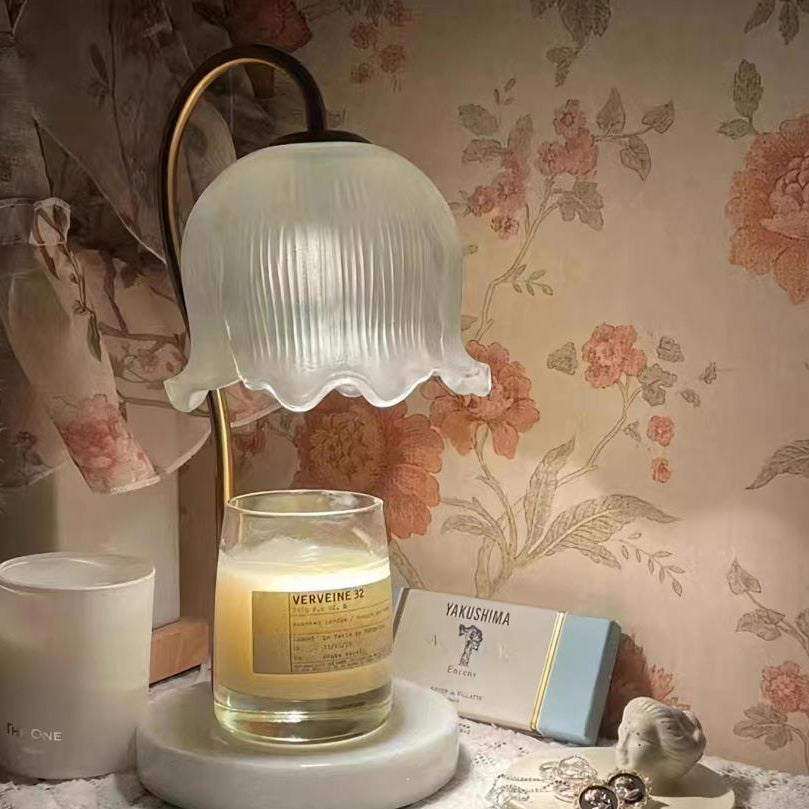 Bell Orchid Glass Marble Table Lamp