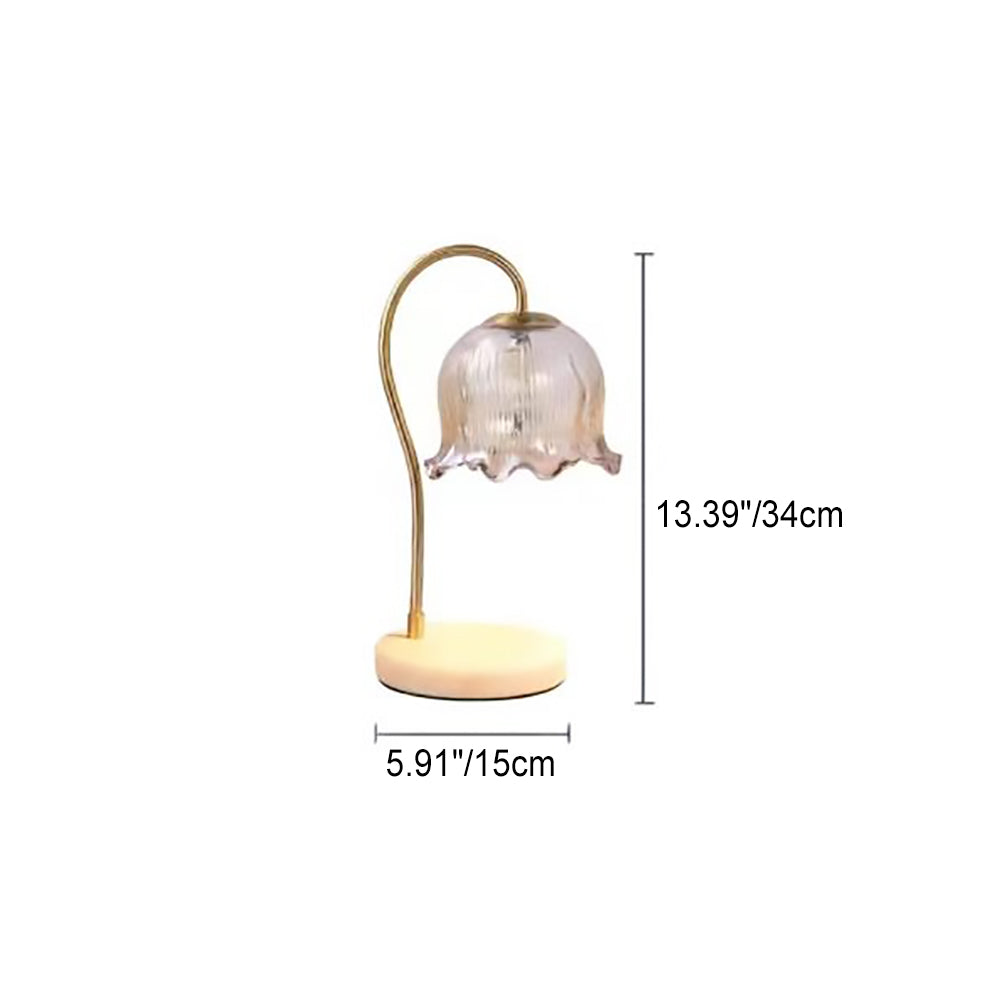 Bell Orchid Glass Marble Table Lamp