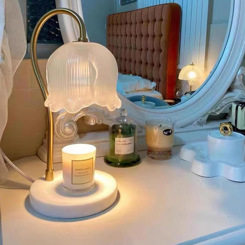 Bell Orchid Glass Marble Table Lamp