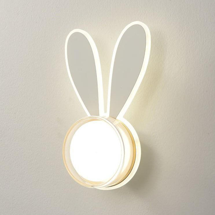 Rabbit Round Acrylic Bedroom Wall Lamp