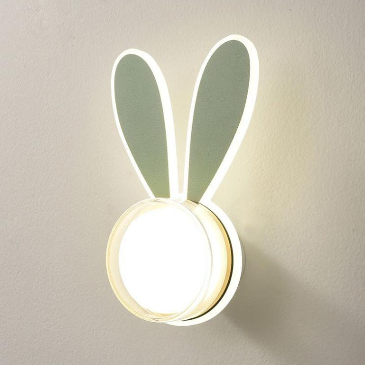 Rabbit Round Acrylic Bedroom Wall Lamp