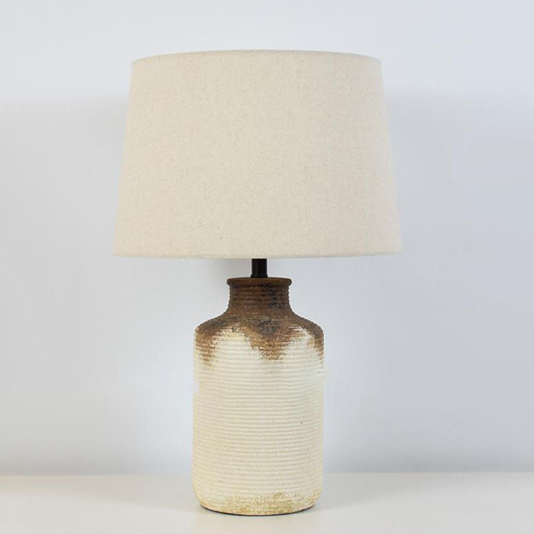 Fabric Earthenware Pot Bedroom Table Lamp
