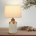 Fabric Earthenware Pot Bedroom Table Lamp