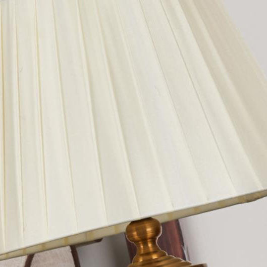 Fabric Round Ceramics Vase Table Lamp