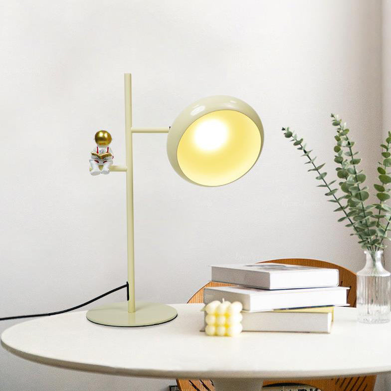 Cream Round Iron 1-Ligh Table Lamp