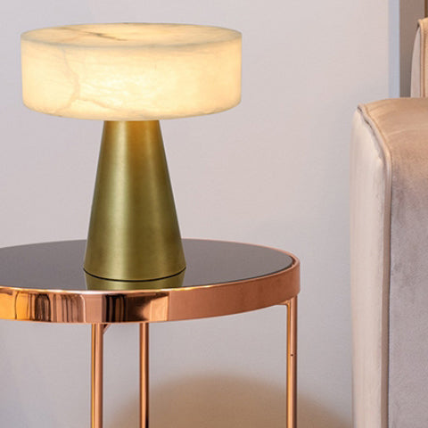 Round Square Tapered Metal Table Lamp