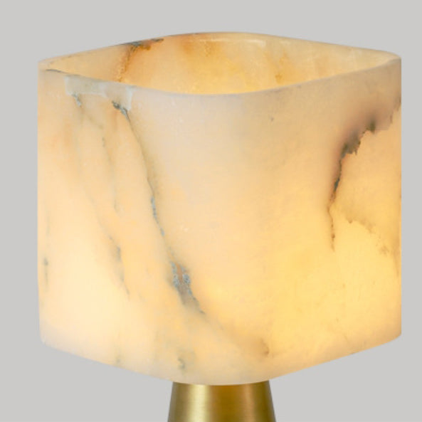 Round Square Tapered Metal Table Lamp