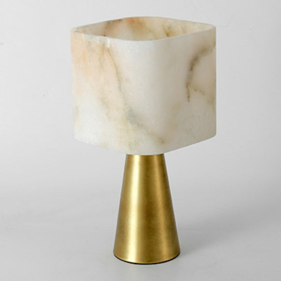 Round Square Tapered Metal Table Lamp