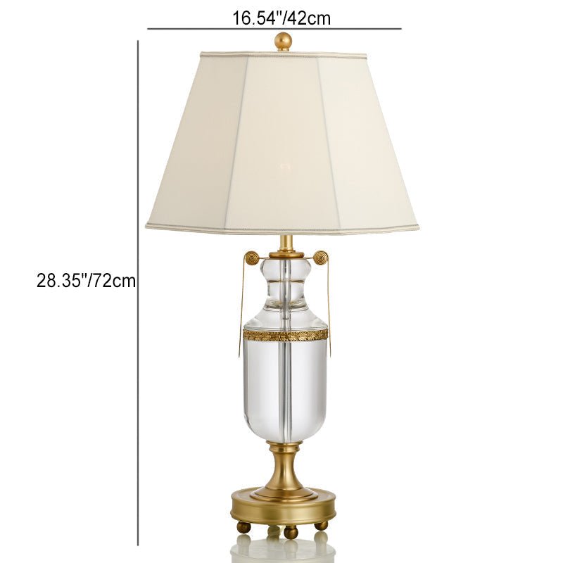 Octagonal Full Copper Crystal Table Lamp