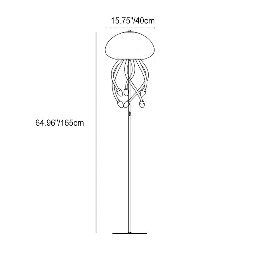 Iron Acrylic Jellyfish Living Floor Lamp