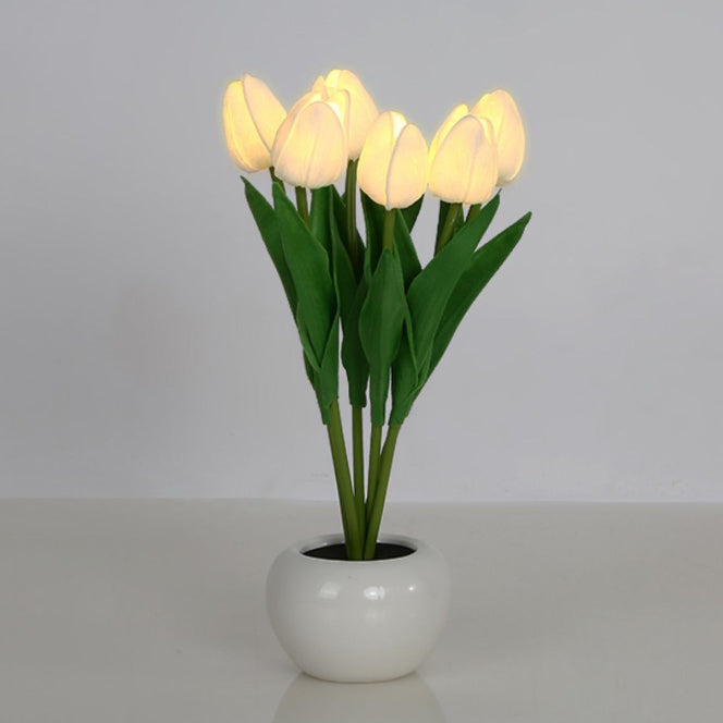 PU Ceramic Tulip Simulated Table Lamp