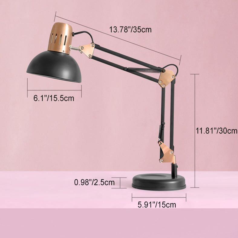 Folding Half Round Metal Table Lamp