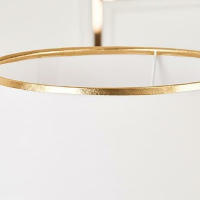 Cylinder Ceramic Hardware Fabric Table Lamp