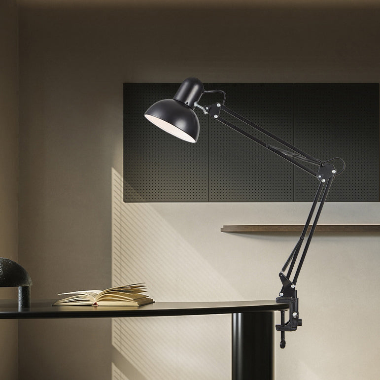 Retractable Long Arm Clip Table Lamp