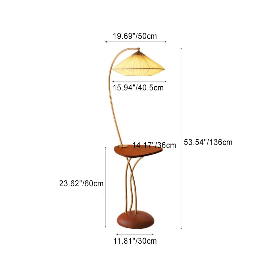 Round Cone Table Fabric Floor Lamp