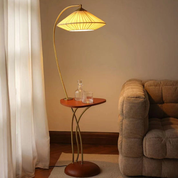 Round Cone Table Fabric Floor Lamp