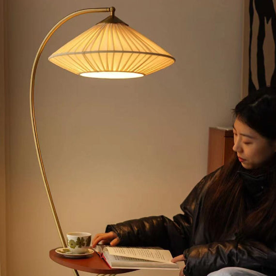 Round Cone Table Fabric Floor Lamp