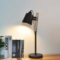 Cylinder Iron Wood Rotatable Table Lamp