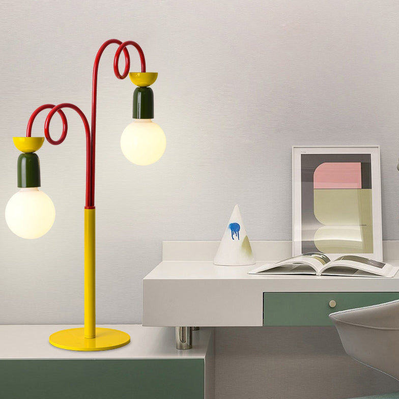 Colorblock Geometric Iron Spiral Table Lamp